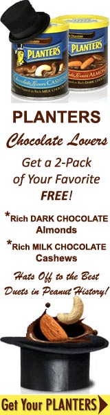  Indulge your taste buds in Double-Dipped Dark-Chocolate Almonds or Milk-Chocolate Cashews with your FREE* 2-Pack Sample. Click for details...