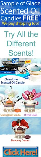  NEW Glade Scented Oil Candles - FREE* SAMPLE! Try all the difference scents: Spiced Rose Vanilla, Orchid Oasis or Dewberry Dreams! Get Your Glade Scented Oil SAMPLE NOW Read more here...
