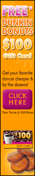 Free Dunkin' Donuts $100 Gift Card Please Read details here...