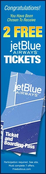  Get a 2 FREE jetBlue Airways Tickets Click here for details... 