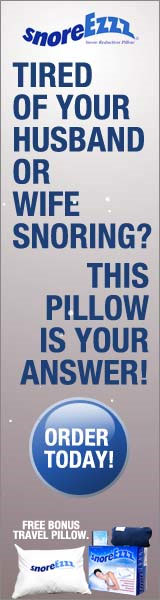  SnoreEzzz - Tired of Your Husband or Wife Snoring?  This Pillow Is Your Answer! Click Here for Details...