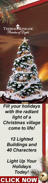 LIGHT UP YOUR HOLIDAYS TODAY! Get started on your holiday decor with this limited-edition Thomas Kinkade Village Christmas Tabletop Tree  Click here for details... 