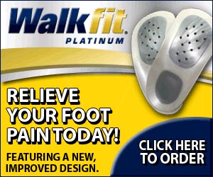Relieve your foot pain with Walkfit Platinum. New improved design , for the same low price. We've added a unique gel pad to our Bio-Lock heel cup for advanced cushioning and shock absorption. So you get cushioning where you need it and firmness where you need it!  Click here for more information!