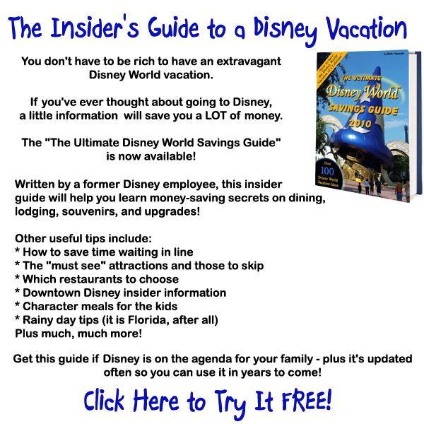 Have A Disney World Vacation For A Fraction Of What Others Pay!  Click here for details...