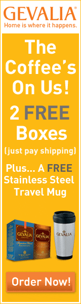 The Coffee's On Us!  2 FREE Boxes - (just pay shipping)  Plus...A FREE Stainless Steel Travel Mug  Click here for details...