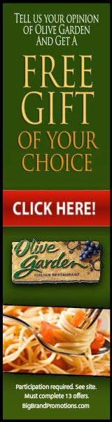  Give us your opinion of Olive Garden and Win! Click here for details... 