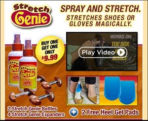  Stretch new shoes to the size you have been searching for!  Click here for details... 